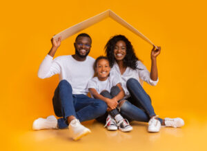 family covered by home insurance